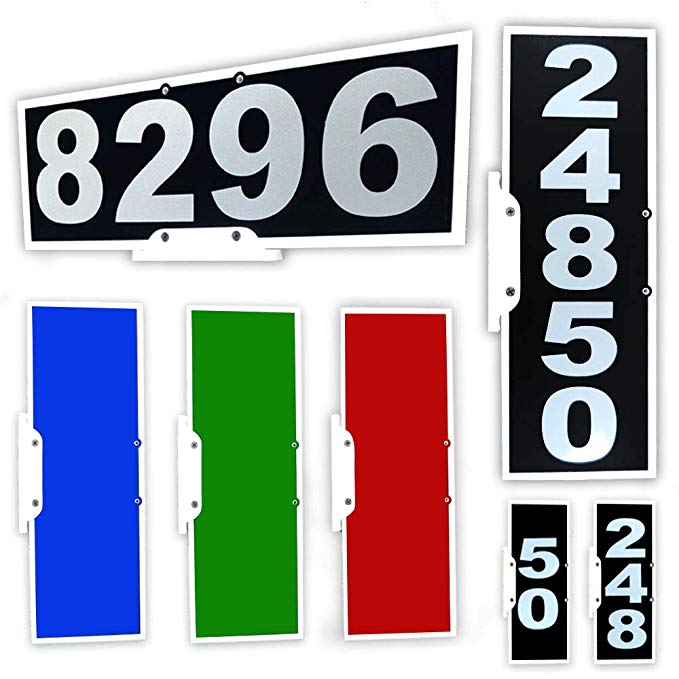 CIT Group Mailbox Address Plaque, Black Vertical or Horizontal, Reflective 911 Plate, Mailbox Topper. Most Visible Mailbox Address Marker on The Market!