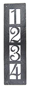 Rustic Custom Hammered Wrought Iron Address Plaque Vertical APV24 (4number) (Black)