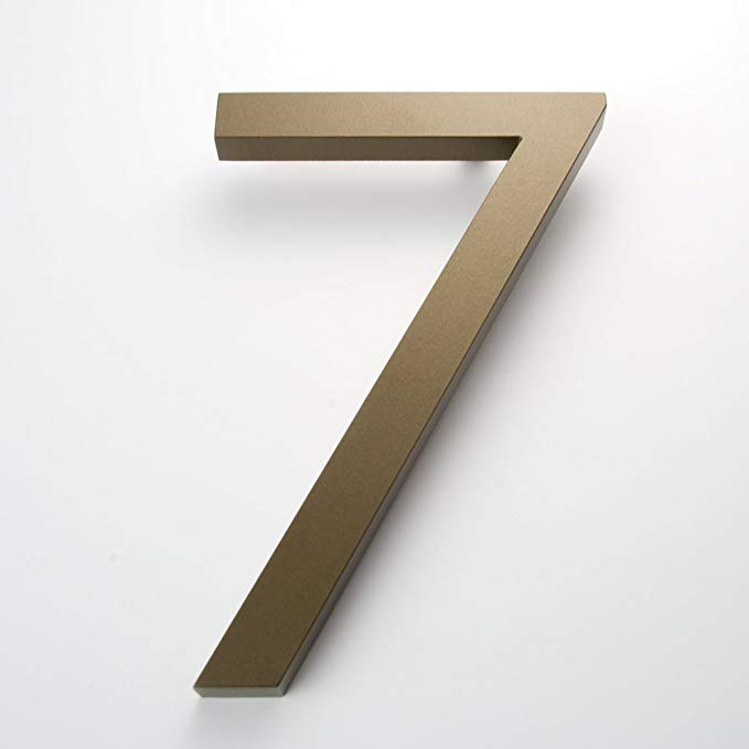 Modern House Number Bronze Color Aluminum Modern Font Number Seven