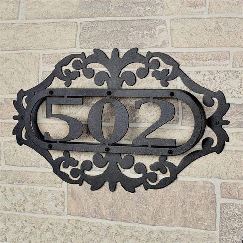 Touch Of Class Metal LaRoyal House Number Plaque Black One to Three Numbers