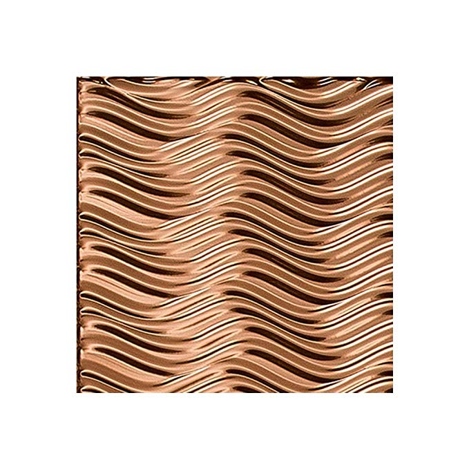Fasade - Current Horizontal Polished Copper Decorative Wall Panel - Fast and Easy Installation (12