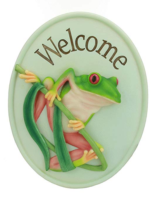 Tree Frog Welcome Plaque By Ibis & Orchid Designs