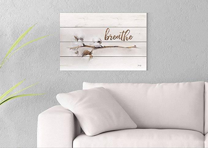 Cotton Stems - Breathe Printed on 24x16 Canvas Wall Art by Pennylane