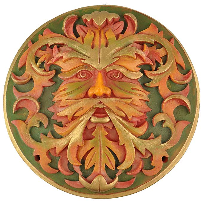 Green Man Plaque - Autumn by Oberon Zell