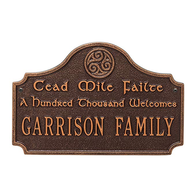 Whitehall Personalized Indoor/Outdoor Irish Family Name Cead Mile ...